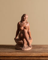 Art Deco Terracotta Sculpture by Nándor Berkes, Hungarian, 1940s - Lone Fox
