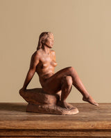 Art Deco Terracotta Sculpture by Nándor Berkes, Hungarian, 1940s - Lone Fox