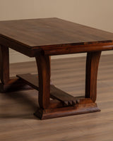 Art Deco Walnut Writing Desk / Dining Table, France, 1940's - Lone Fox