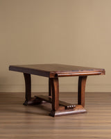 Art Deco Walnut Writing Desk / Dining Table, France, 1940's - Lone Fox