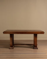 Art Deco Walnut Writing Desk / Dining Table, France, 1940's - Lone Fox