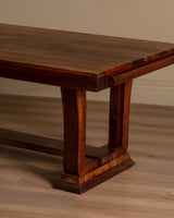 Art Deco Walnut Writing Desk / Dining Table, France, 1940's - Lone Fox