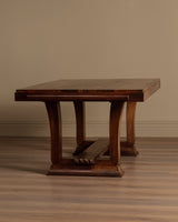 Art Deco Walnut Writing Desk / Dining Table, France, 1940's - Lone Fox