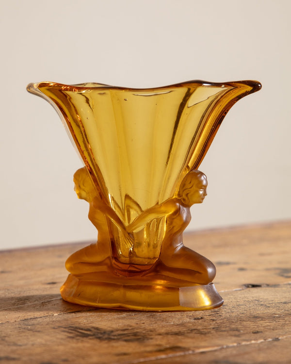 Art Deco Windsor Glass Vase by Walther & Söhne, Germany, 1930's - Lone Fox