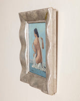 Art Deco Woman on Blue Oil Painting by Félix Ker, France, 1930's - Lone Fox