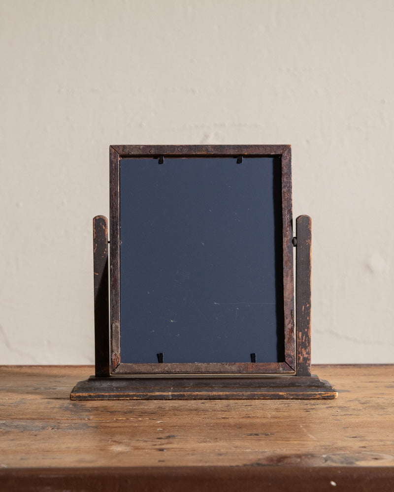 Art Deco Wooden Carved Table Top Mirror - Lone Fox