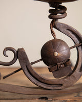 Art Deco Wrought Iron Table Lamp w/ Horseshoe, France, 1920's - Lone Fox