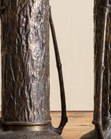Art Nouveau Brass Faux Bois Vases (Set of 2) - Lone Fox