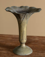 Art Nouveau Brass Trumpet Vase, France, 1910's - Lone Fox