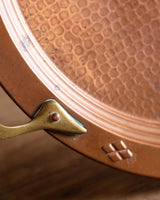 Art Nouveau Hammered Copper + Brass Tray - Lone Fox