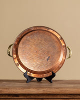 Art Nouveau Hammered Copper + Brass Tray - Lone Fox