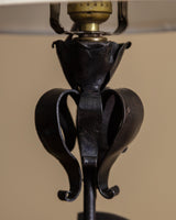 Art Nouveau Iron Scrollwork Table Lamp, France, 1920s - Lone Fox