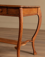 Art Nouveau Oak Writing Table with Cabriole Legs, Early 20th Century - Lone Fox