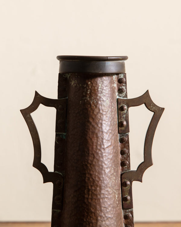Art Nouveau Trench Art Copper Vase, 1920's - Lone Fox