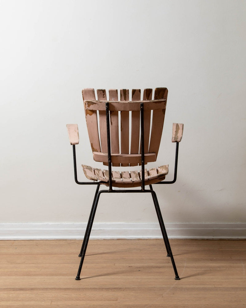 Arthur Umanoff Pink Painted Chair w/ Arms - Lone Fox