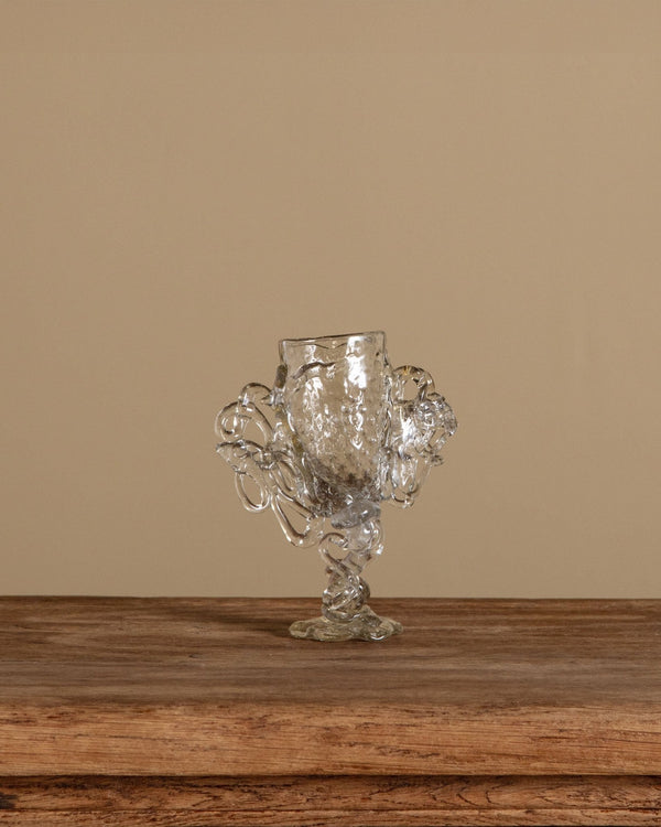 Artist Made Twisted Glass Chalice - Lone Fox