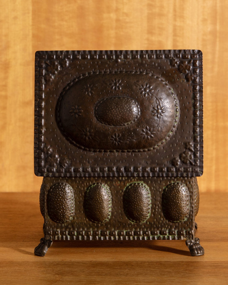 Arts & Crafts Hammered Copper Jewelry Box, Belgium, 1920's - Lone Fox
