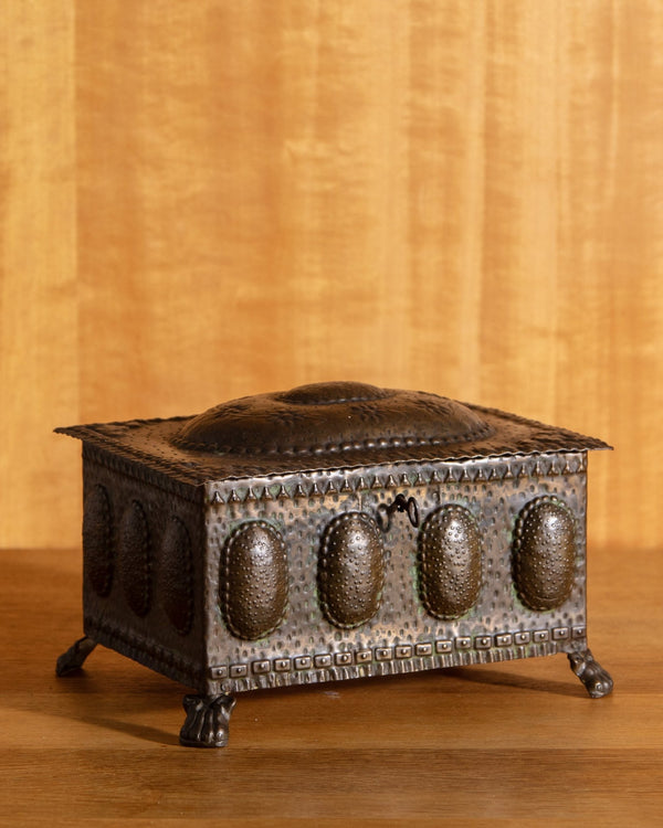 Arts & Crafts Hammered Copper Jewelry Box, Belgium, 1920's - Lone Fox