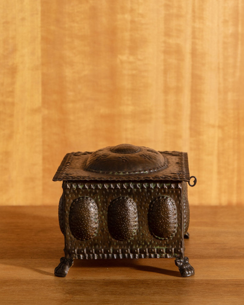 Arts & Crafts Hammered Copper Jewelry Box, Belgium, 1920's - Lone Fox