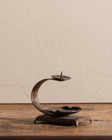 Arts & Crafts Hammered Copper Taper Holder w/ Ashtray, 1940's - Lone Fox