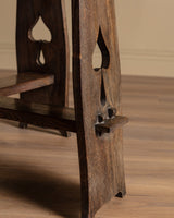 Arts & Crafts Oak Dining Table w/ Spade Cutouts, Early 20th Century - Lone Fox