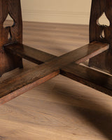 Arts & Crafts Oak Dining Table w/ Spade Cutouts, Early 20th Century - Lone Fox