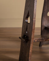 Arts & Crafts Oak Dining Table w/ Spade Cutouts, Early 20th Century - Lone Fox