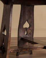 Arts & Crafts Oak Dining Table w/ Spade Cutouts, Early 20th Century - Lone Fox