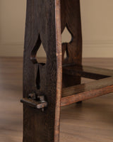 Arts & Crafts Oak Dining Table w/ Spade Cutouts, Early 20th Century - Lone Fox