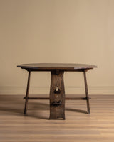 Arts & Crafts Oak Dining Table w/ Spade Cutouts, Early 20th Century - Lone Fox