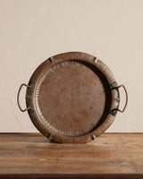 Arts & Crafts Round Copper Tray with Forged Handles, 1930's - Lone Fox