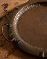 Arts & Crafts Round Copper Tray with Forged Handles, 1930's - Lone Fox