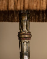 Arts & Crafts-Style Woven Wicker Table Lamp with Fringe, 1930's - Lone Fox