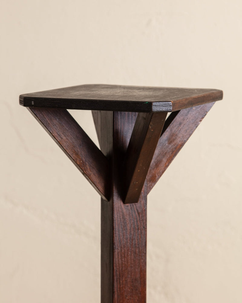 Arts & Crafts Wood Pedestal, 1930's - Lone Fox