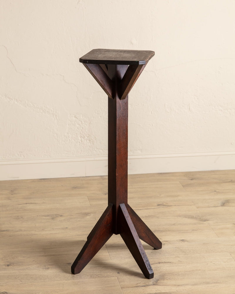 Arts & Crafts Wood Pedestal, 1930's - Lone Fox