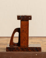 Arts & Crafts Wooden Taper Holder, 1930's - Lone Fox