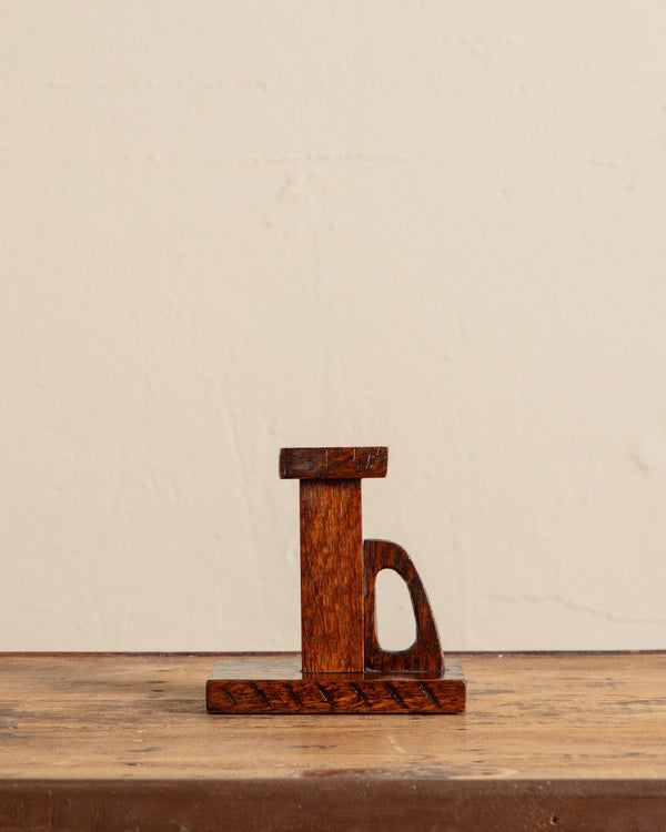 Arts & Crafts Wooden Taper Holder, 1930's - Lone Fox