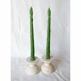 Asparagus Beeswax Candle Taper Pair - Lone Fox