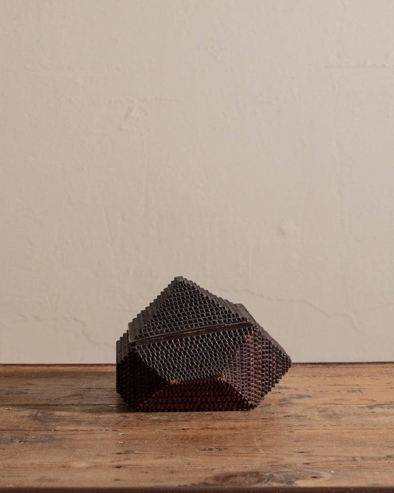 Asymmetrical Pyramid Tramp Art Box w/ Mirror, 19th Century - Lone Fox