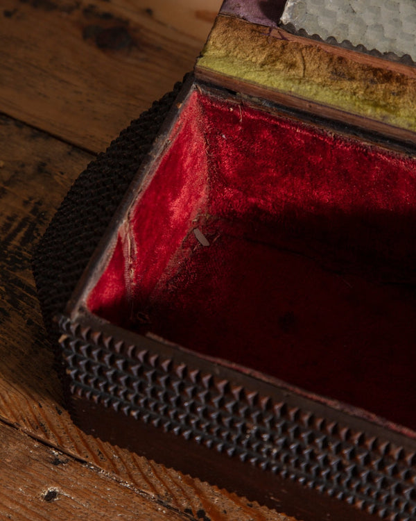 Asymmetrical Pyramid Tramp Art Box w/ Mirror, 19th Century - Lone Fox