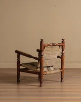 Audoux & Minet Beech and Rope Lounge Chair, France, 1950s (2 Available) - Lone Fox