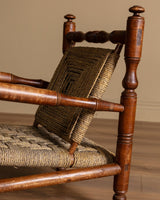 Audoux & Minet Beech and Rope Lounge Chair, France, 1950s (2 Available) - Lone Fox