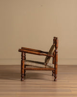 Audoux & Minet Beech and Rope Lounge Chair, France, 1950s (2 Available) - Lone Fox