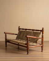 Audoux & Minet Beech and Rope Sofa, France, 1950s - Lone Fox