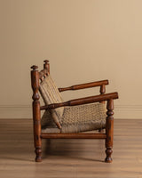 Audoux & Minet Beech and Rope Sofa, France, 1950s - Lone Fox