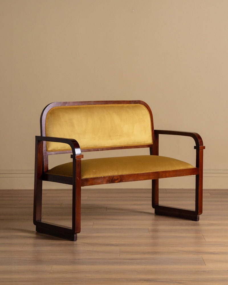 Austrian Secessionist Style Mahogany Settee, Vienna, 1920's – Lone Fox