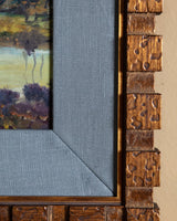 Autumn Pond Landscape w/ Cubed Frame, French, Early 20th Century - Lone Fox