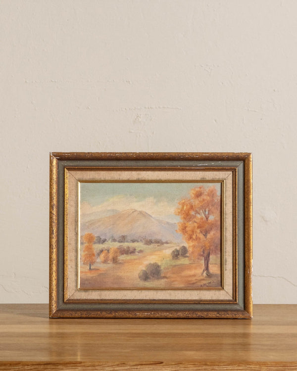 Autumnal Landscape Oil Painting, Mid Century - Lone Fox