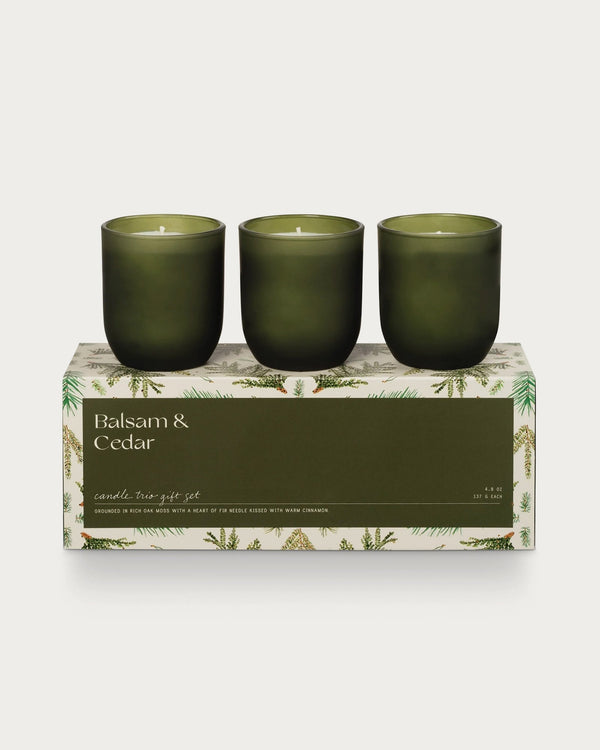 Balsam & Cedar Candle Trio Gift Set - Lone Fox