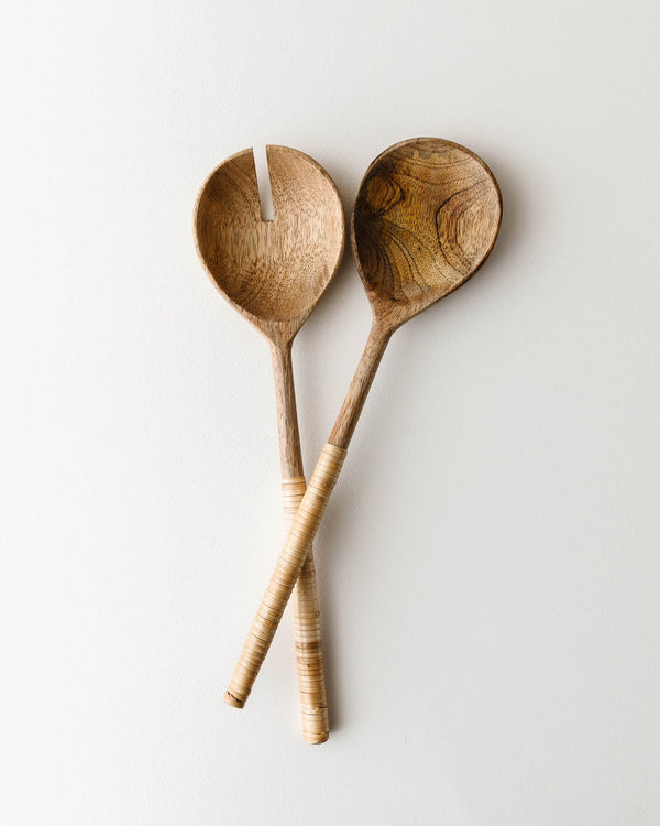 Bamboo Wrapped Salad Servers - Lone Fox